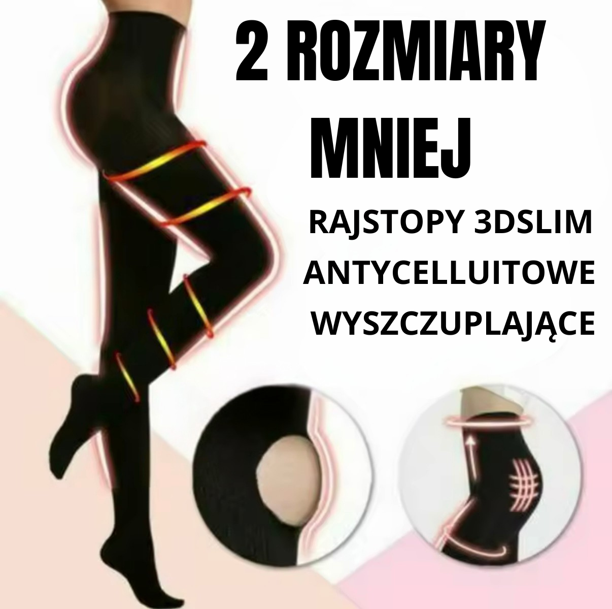 Rajstopy kompresyjne 3D Modelujące Redukujące Cellulit