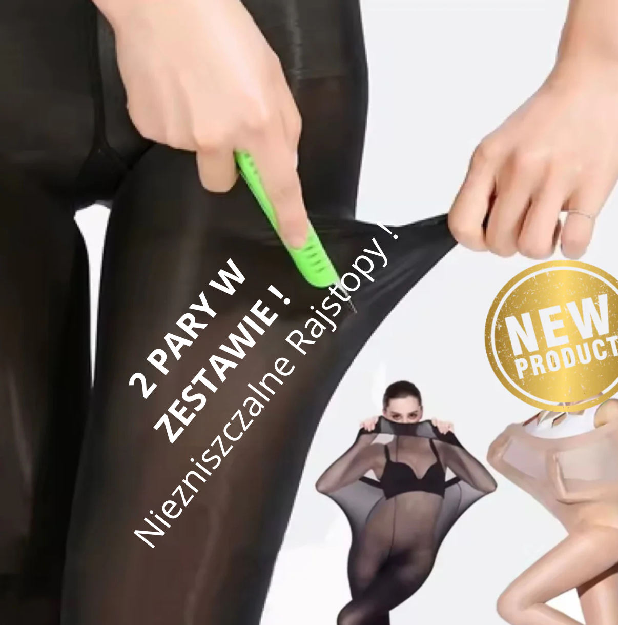 2 pary Magiczne Rajstopy odporne na zaciągnięcia